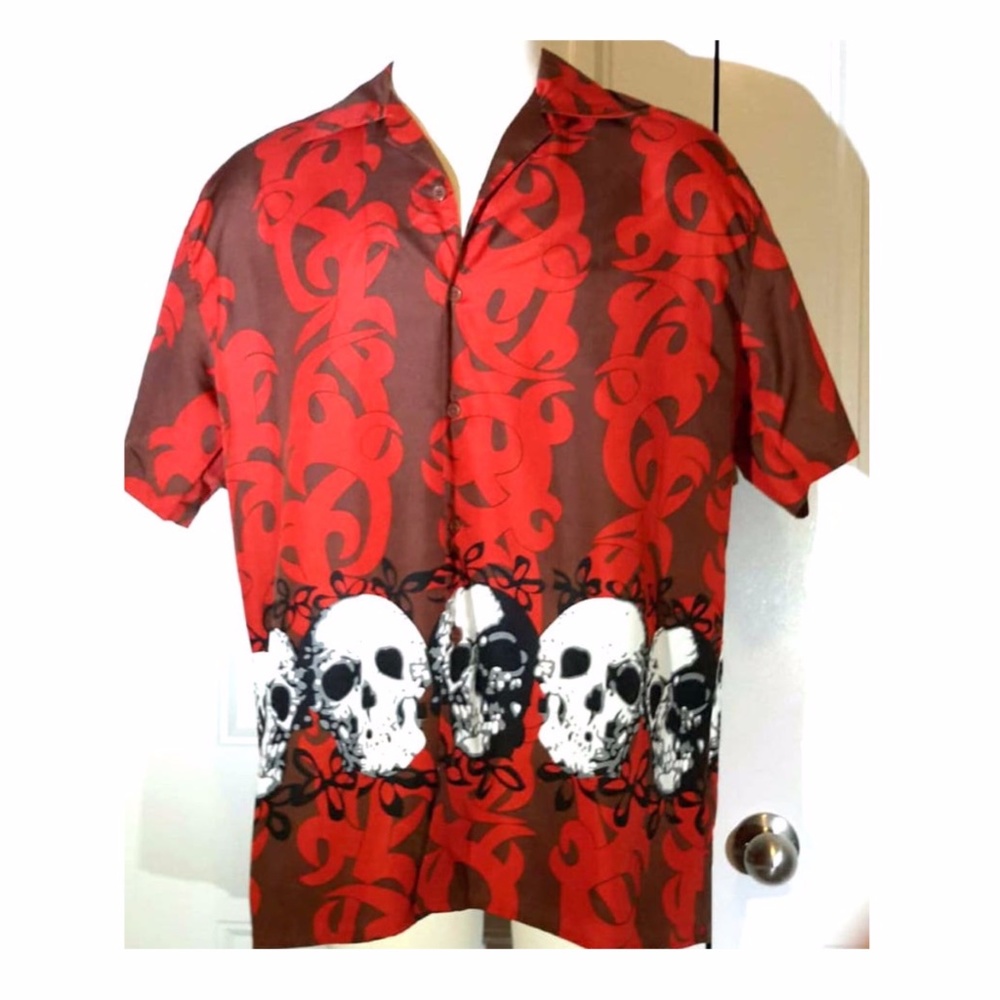 Skulls Button Mens Shirt